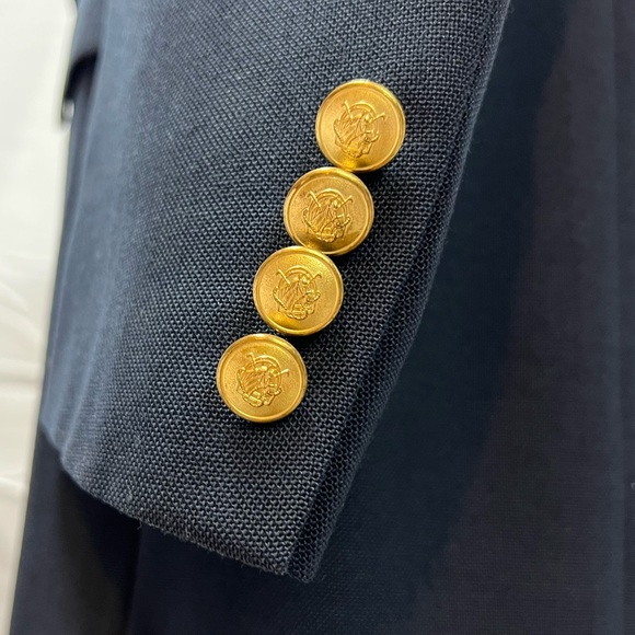 Vintage Ralph Lauren CHAPS Navy Gold Horse Head 2-Button 40R Sport Coat Jacket - Picture 3 of 7